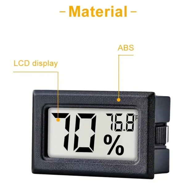 1pc Mini Digital Thermometer Hygrometer, Plastic Disposable Mini Digital Hygrometer, Indoor Temperature And Humidity Gauge Meter Monitor Fahrenheit (℉) For Home, Greenhouse, Jars