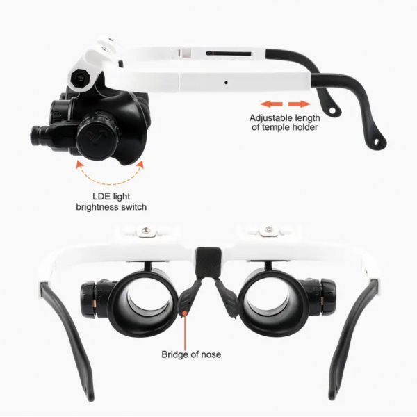 Illuminated Loupe Magnifier Magnifying Glass With LED Light Stand Illuminated Microscope With Head 2 Oamps Optical Instruments